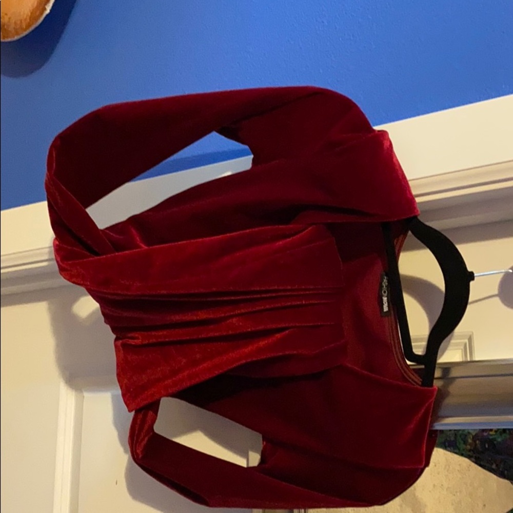 red velvet dress